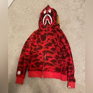 Red bape hoodie-M